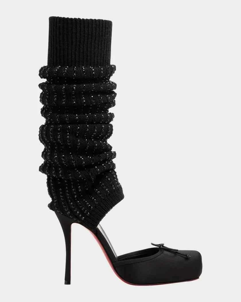 European AndAmerican Sexyrhinestone Elasticsocks Withsleeves Andknee Lengthcool Boots Forwomen's Fashion Shows and Banquet Shoes