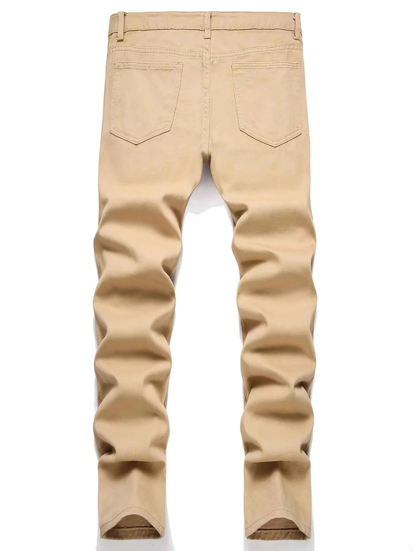 Men's cross print straight leg men's jeans