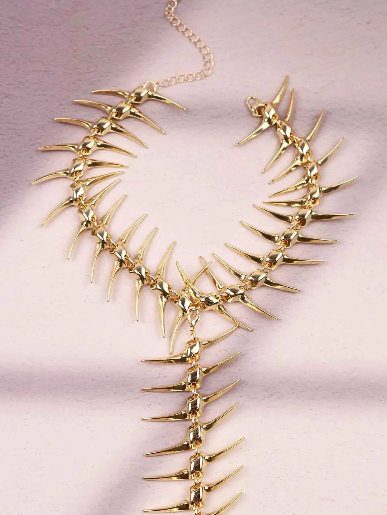 Edgy Niche Hip-Hop Thorn Skeleton Alloy Women's Necklace Accessories