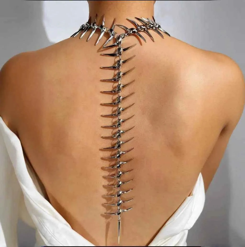 Edgy Niche Hip-Hop Thorn Skeleton Alloy Women's Necklace Accessories