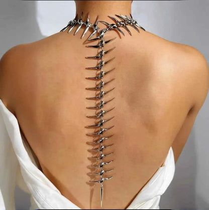 Edgy Niche Hip-Hop Thorn Skeleton Alloy Women's Necklace Accessories
