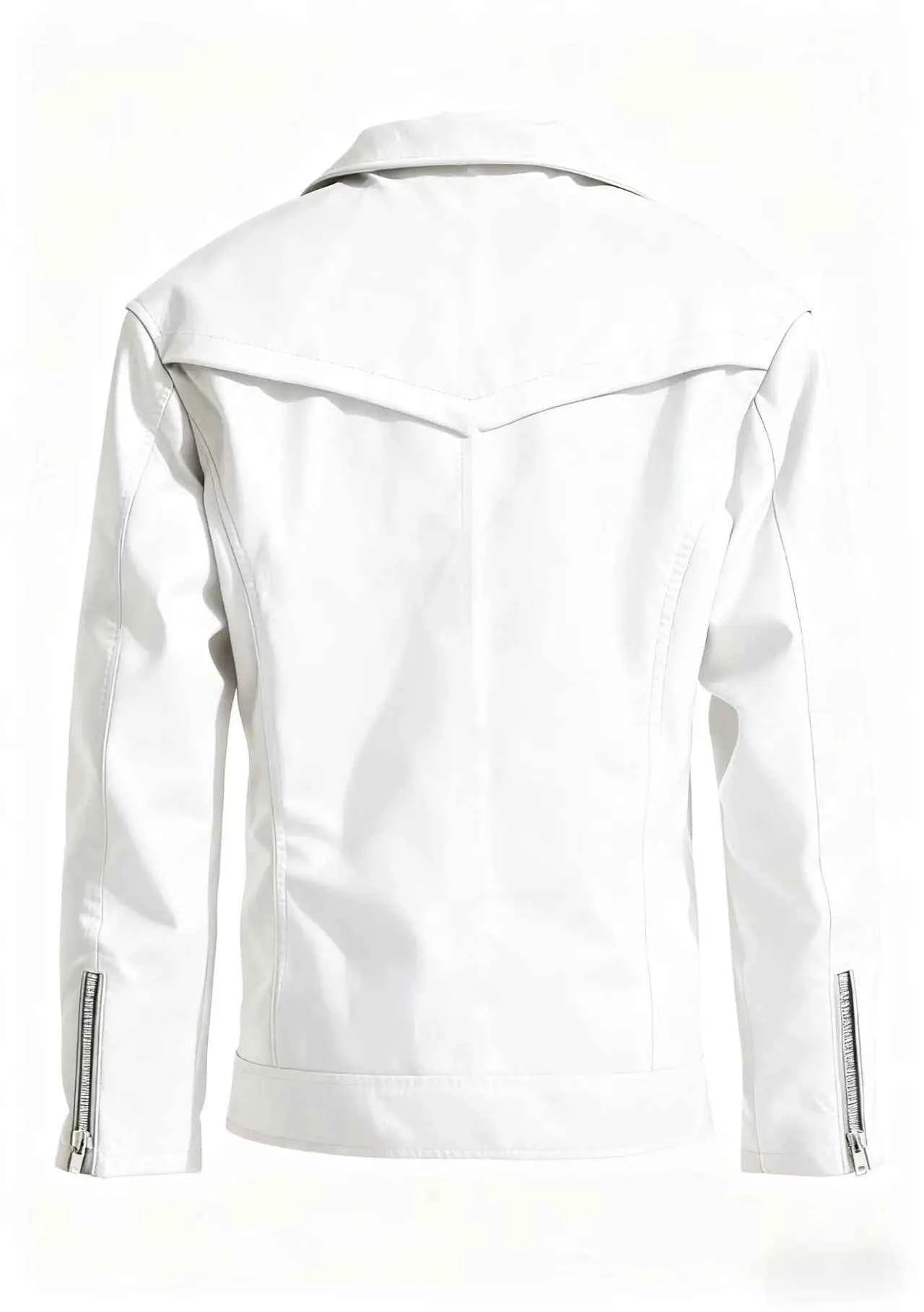 Winter and Autumn Men's Oversized Button-down PU Leather Coat with Multiple Zippers Polo Jacket, with Many Zippers