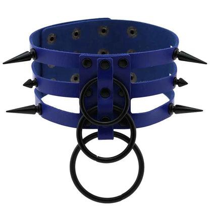 Fashion Women Men Black Rivet Leather Bondage Choker Necklace Punk Circle Spike Goth Collar Harajuku Necklaces Emo Witch Jewelry