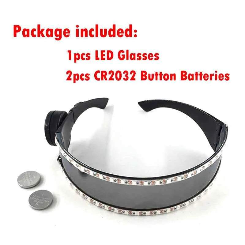 Cyberpunk Futuristic Luminous Cosplay Glasses Rave Cyber light up Goggles LED glowing glasses for man women dance show props