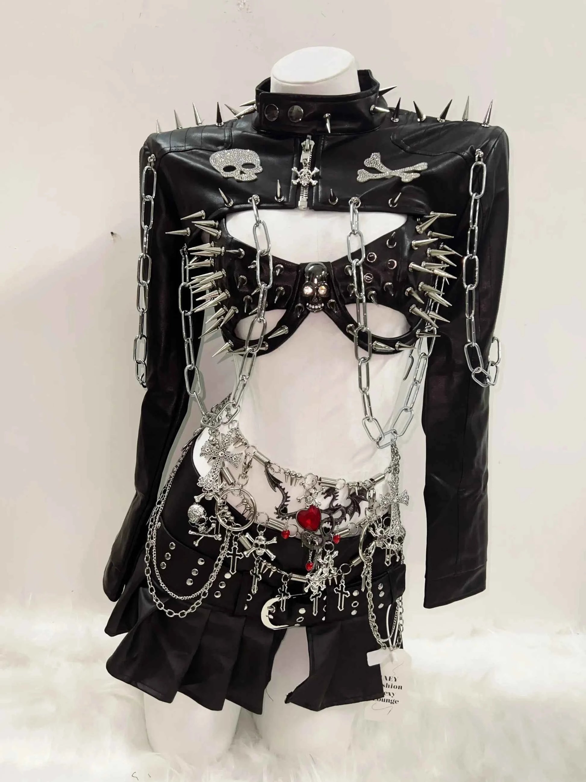 Rivets Jacket  vintage Jacket Punk Jacket y2k   Jacket y2k fashion Gothic Jacket harajuku fashion Cross Jacket Skull  Jacket
