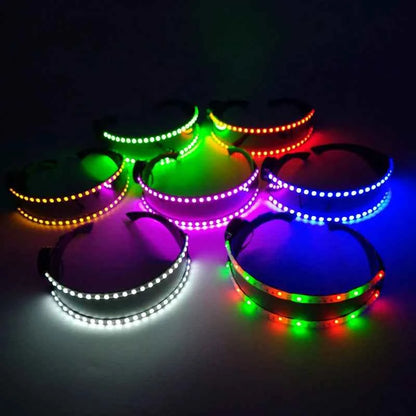 Cyberpunk Futuristic Luminous Cosplay Glasses Rave Cyber light up Goggles LED glowing glasses for man women dance show props