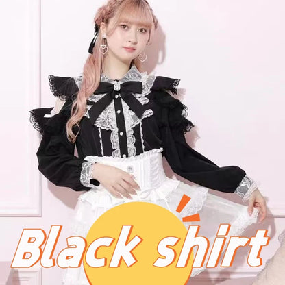 Y2K Japanese Style Blouse Elegant Long Sleeve