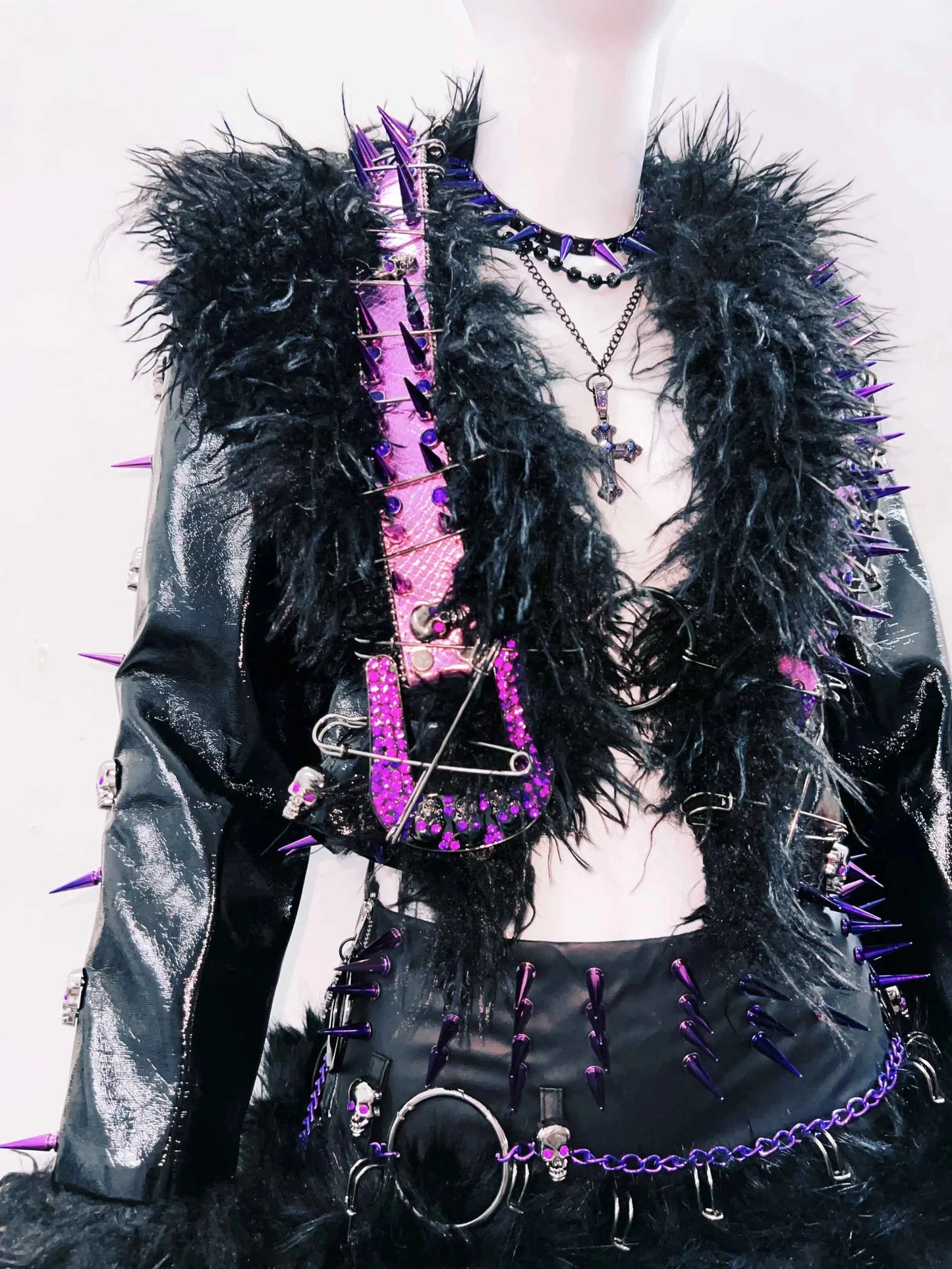 rivet Leather jacket Skull Leather jacket Gothic Leather jacket y2k Leather jacket Harajuku Leather jacket Unique Leather jacket