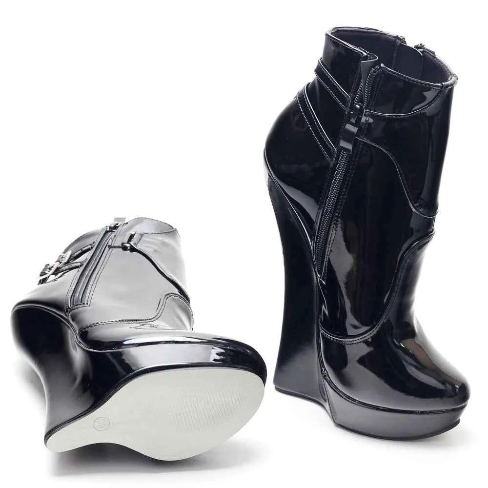 Unisex 18CM High Heel Wedge Platform Fetish Sexy Ankle Boots