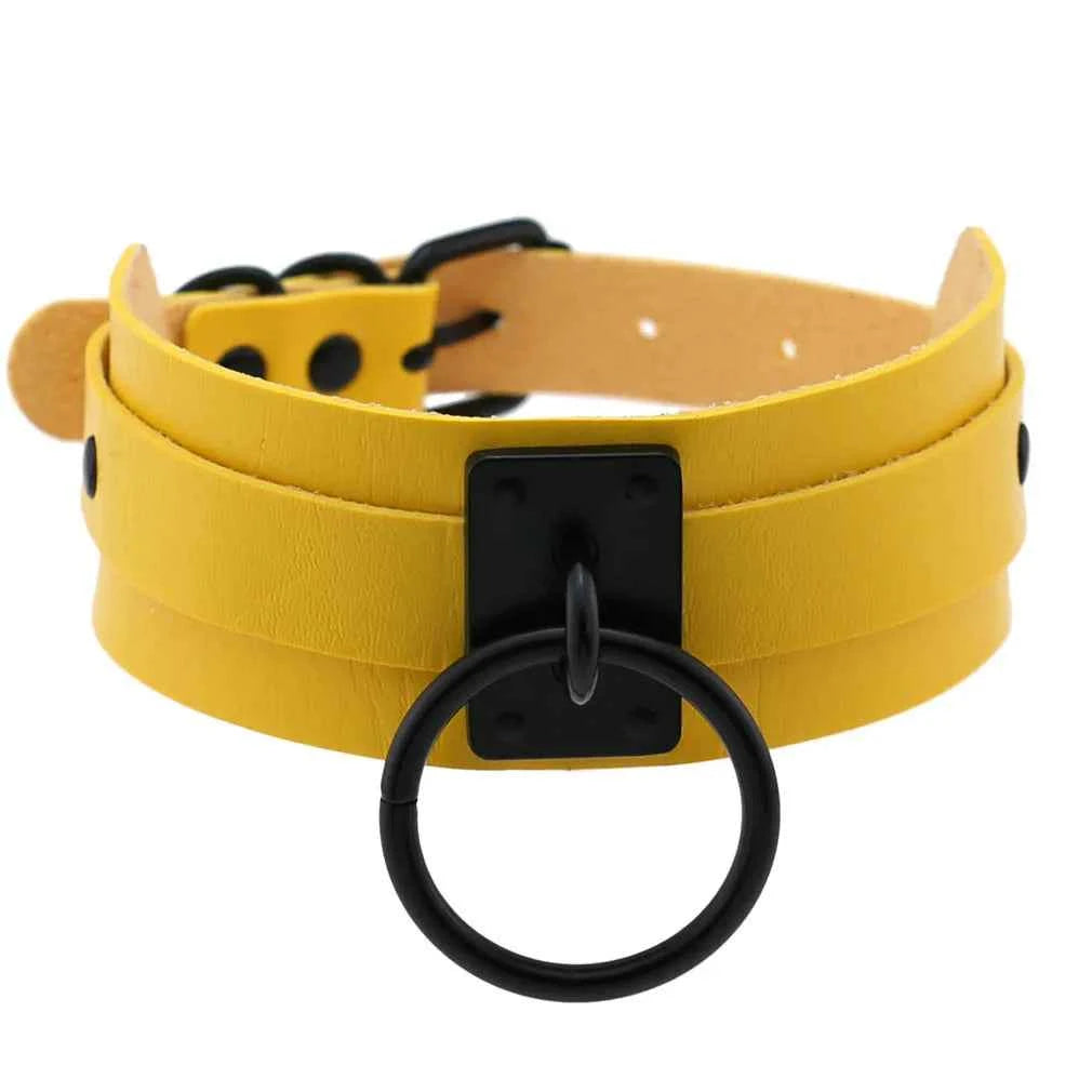 Punk Black O-Round Metal Leather Choker Collar Goth Fashion Necklaces 2025 Women Girls Rock Harajuku Emo Gothic Jewelry