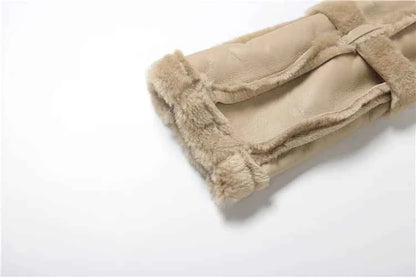Weird Puss Furry Patchwork Women Crop Jacket Hipster Full Sleeve Open Stitch Hipster Streetwear Warm Outwear Basic Wild Coat