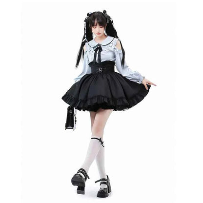 Kawaii Women Shirts Jirai Kei Lolita Y2K Cute Japanese Style Blouse Elegant Long Sleeve Sweet Tops Casual Aesthetic Shirt 2024