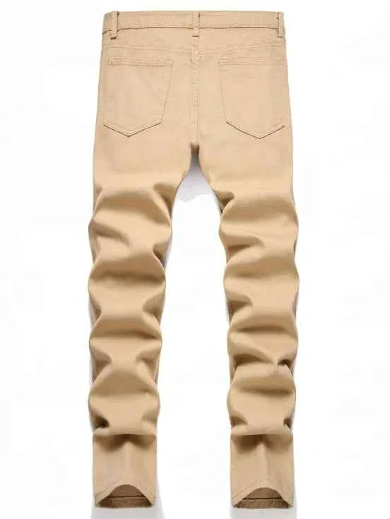 Men's cross print straight leg men's jeans