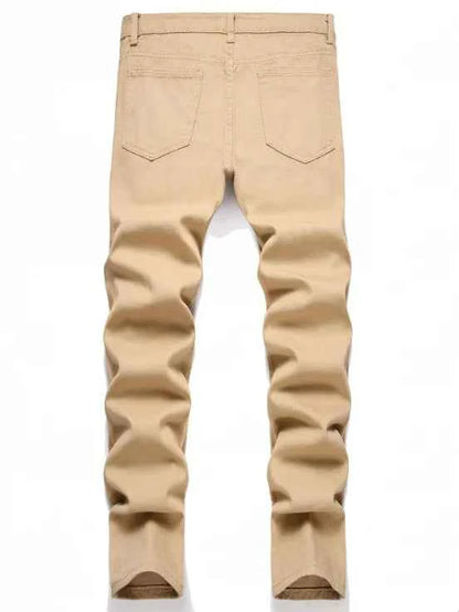 Men's cross print straight leg men's jeans