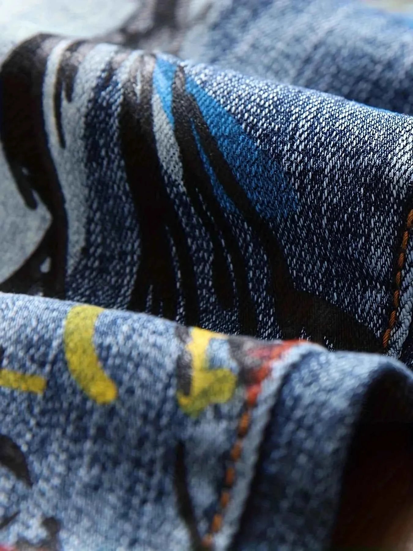 New European and American printed fashion jeans