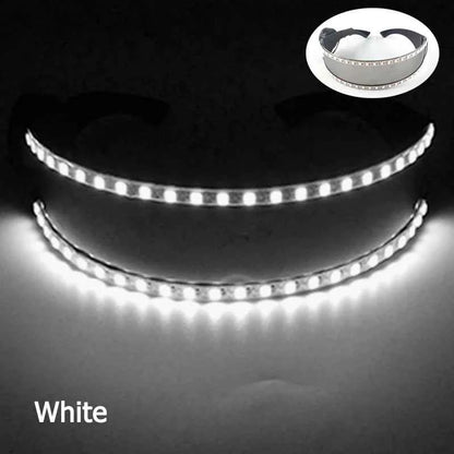 Cyberpunk Futuristic Luminous Cosplay Glasses Rave Cyber light up Goggles LED glowing glasses for man women dance show props