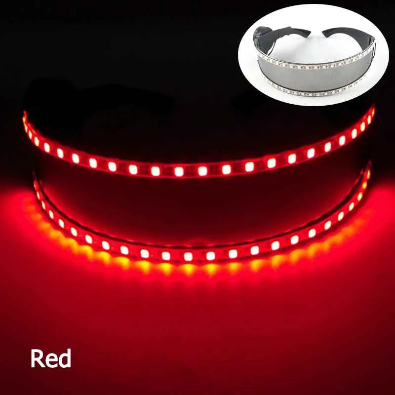 Cyberpunk Futuristic Luminous Cosplay Glasses Rave Cyber light up Goggles LED glowing glasses for man women dance show props
