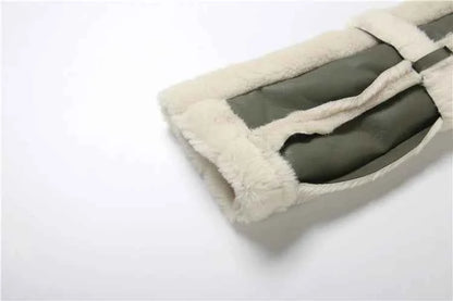 Weird Puss Furry Patchwork Women Crop Jacket Hipster Full Sleeve Open Stitch Hipster Streetwear Warm Outwear Basic Wild Coat