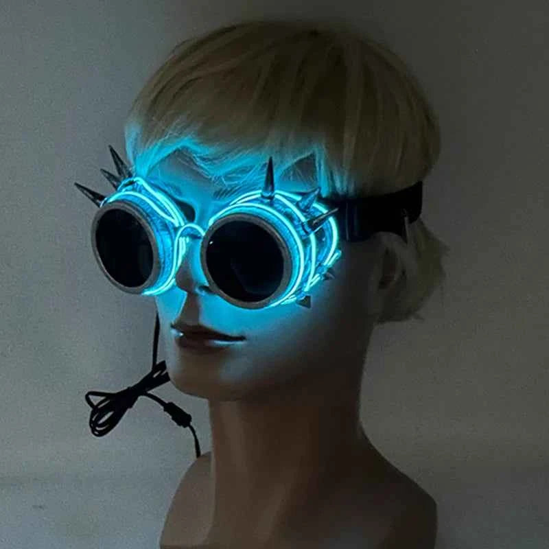 Cyberpunk Futuristic Luminous Cosplay Glasses Rave Cyber light up Goggles LED glowing glasses for man women dance show props