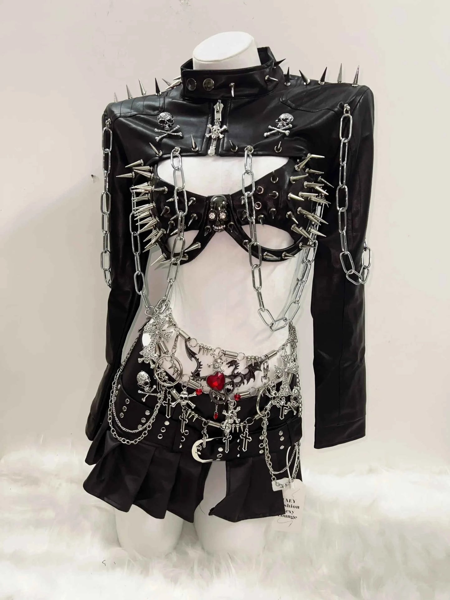 Rivets Jacket  vintage Jacket Punk Jacket y2k   Jacket y2k fashion Gothic Jacket harajuku fashion Cross Jacket Skull  Jacket