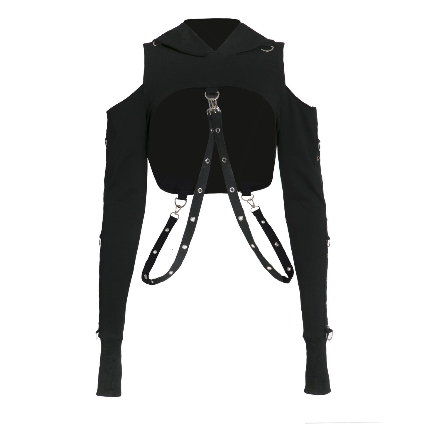 Women's Dark Gothic Crop Top Sweatshirt | Punk Aesthetic | MUNSIEUR