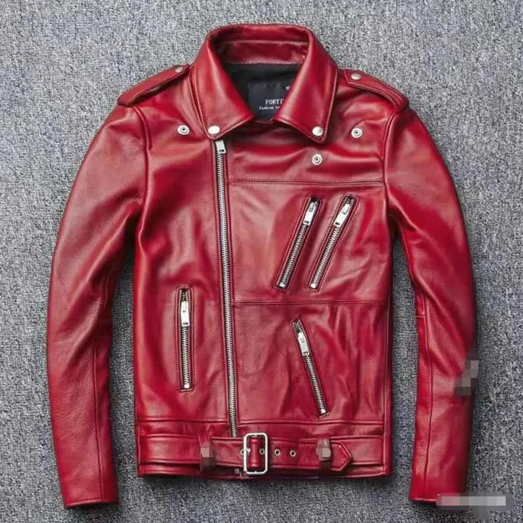 Winter and Autumn Men's Oversized Button-down PU Leather Coat with Multiple Zippers Polo Jacket, with Many Zippers