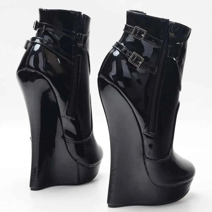 Unisex 18CM High Heel Wedge Platform Fetish Sexy Ankle Boots