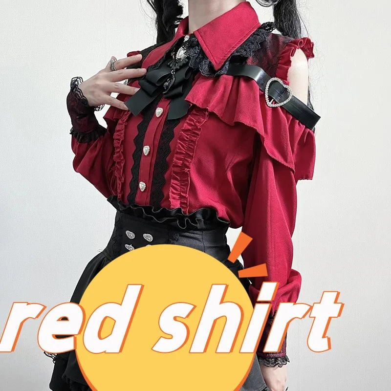 Y2K Japanese Style Blouse Elegant Long Sleeve
