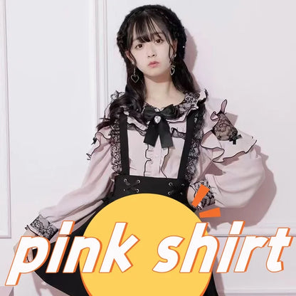 Y2K Japanese Style Blouse Elegant Long Sleeve