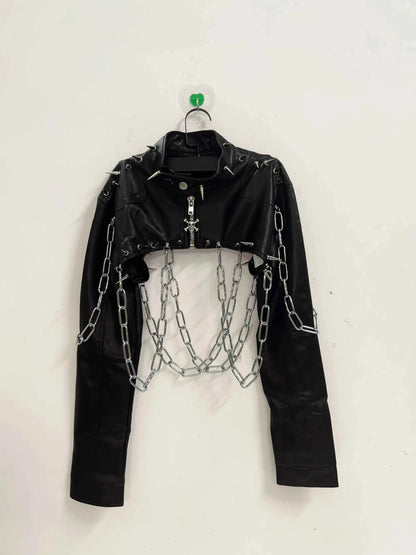 Rivets Jacket  vintage Jacket Punk Jacket y2k   Jacket y2k fashion Gothic Jacket harajuku fashion Cross Jacket Skull  Jacket