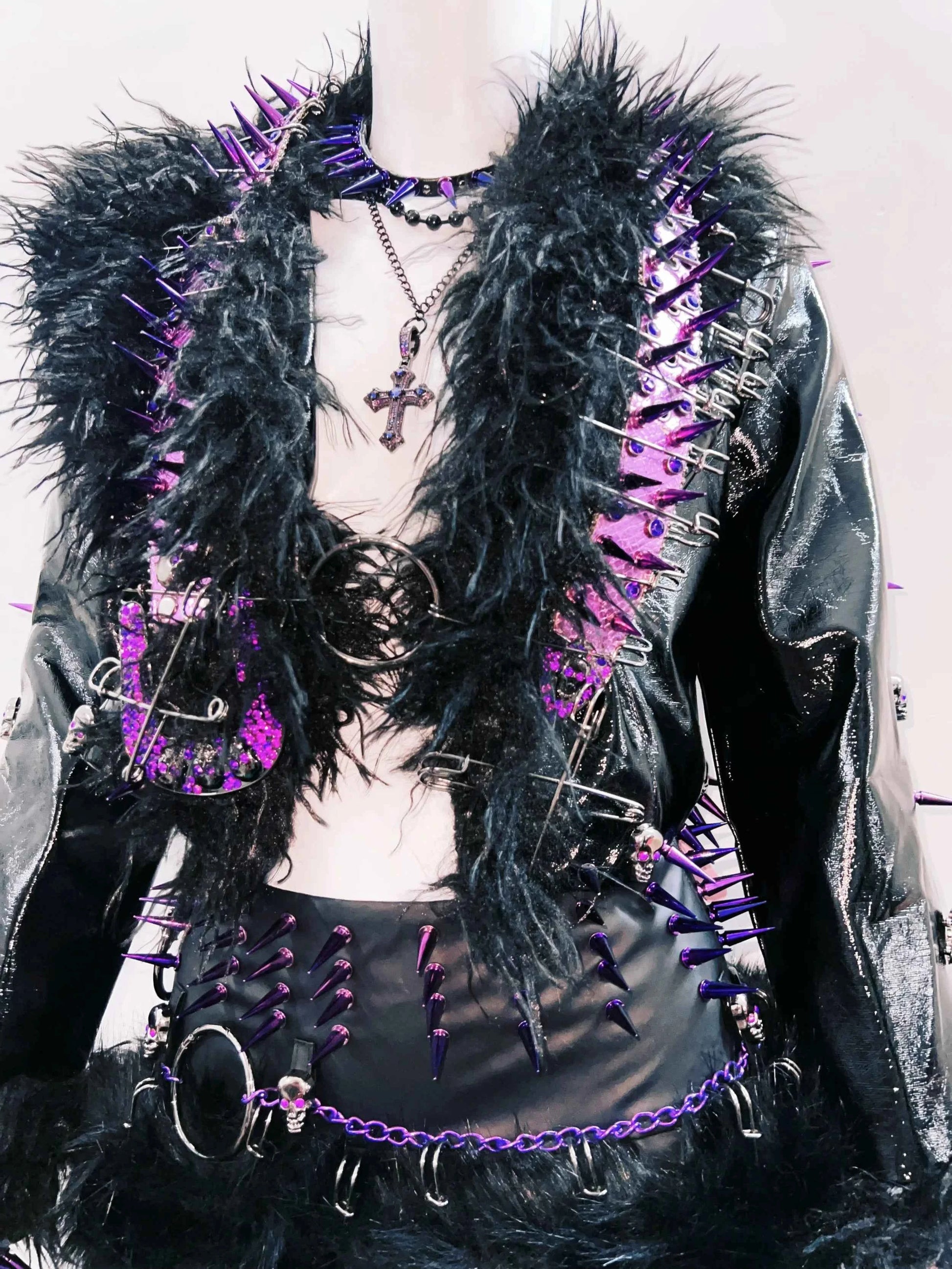 rivet Leather jacket Skull Leather jacket Gothic Leather jacket y2k Leather jacket Harajuku Leather jacket Unique Leather jacket