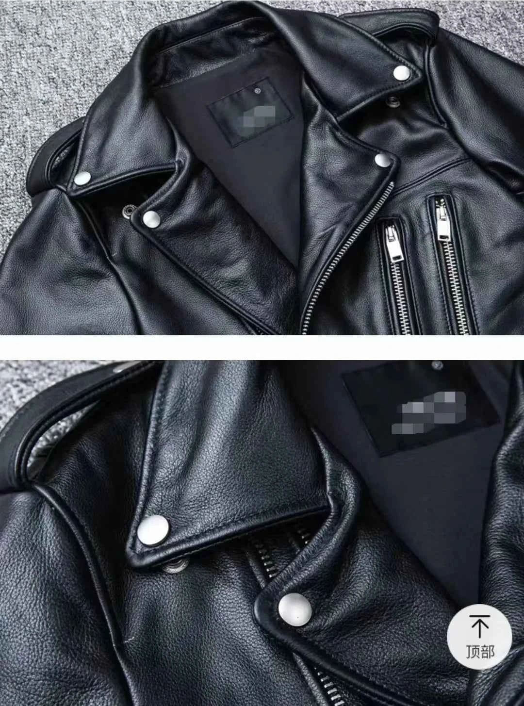 Winter and Autumn Men's Oversized Button-down PU Leather Coat with Multiple Zippers Polo Jacket, with Many Zippers