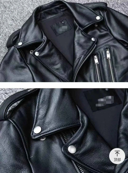 Winter and Autumn Men's Oversized Button-down PU Leather Coat with Multiple Zippers Polo Jacket, with Many Zippers