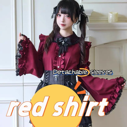 Y2K Japanese Style Blouse Elegant Long Sleeve