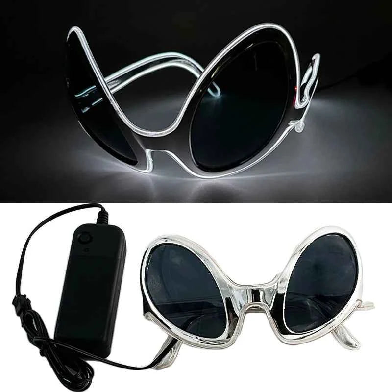 Cyberpunk Futuristic Luminous Cosplay Glasses Rave Cyber light up Goggles LED glowing glasses for man women dance show props