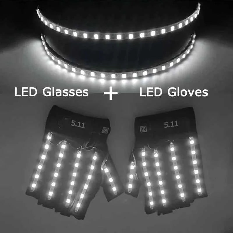 Cyberpunk Futuristic Luminous Cosplay Glasses Rave Cyber light up Goggles LED glowing glasses for man women dance show props