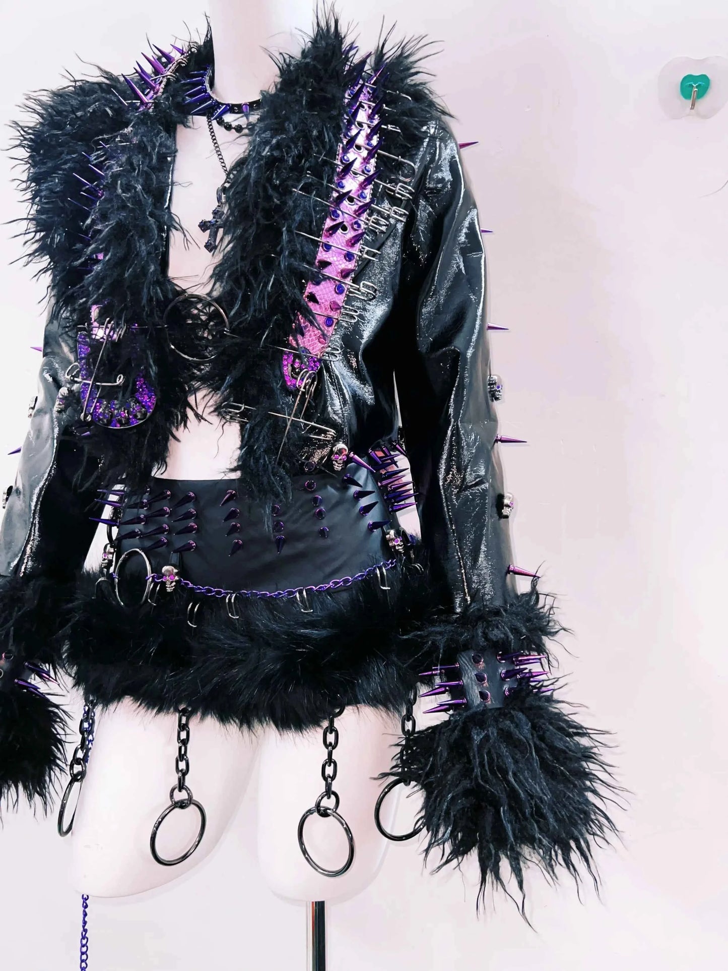 rivet Leather jacket Skull Leather jacket Gothic Leather jacket y2k Leather jacket Harajuku Leather jacket Unique Leather jacket
