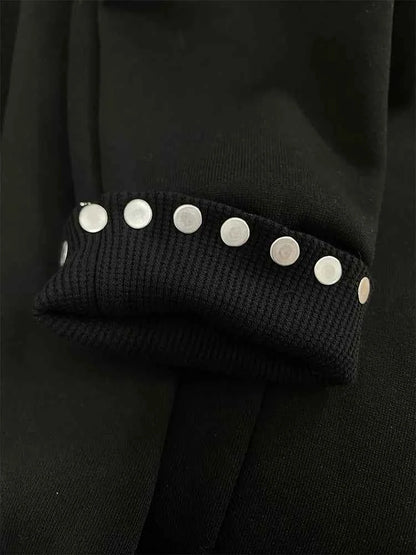 Winter Women's Studded Cross Hoodie | Gothic Streetwear | MUNSIEUR