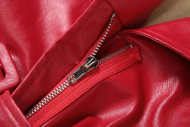Weird Puss Luxury Crop Jacket Women PU Fall Wild Deep V-Neck Elegant Belt Buckle Zip Full Sleeve Streetwear Office Classic Coat