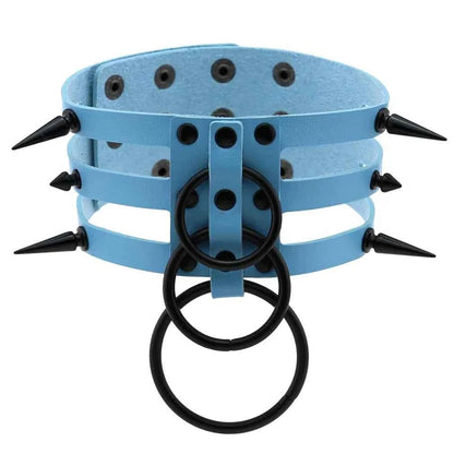 Fashion Women Men Black Rivet Leather Bondage Choker Necklace Punk Circle Spike Goth Collar Harajuku Necklaces Emo Witch Jewelry