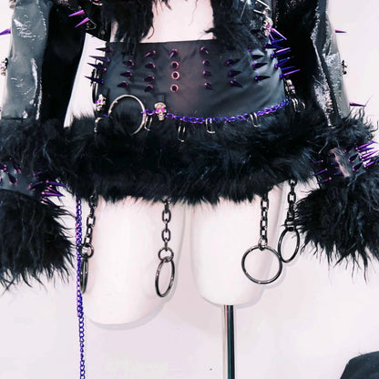 rivet Leather jacket Skull Leather jacket Gothic Leather jacket y2k Leather jacket Harajuku Leather jacket Unique Leather jacket
