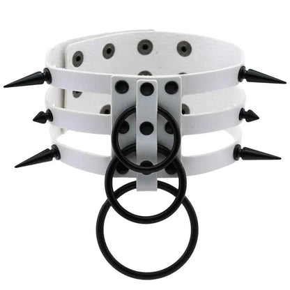 Fashion Women Men Black Rivet Leather Bondage Choker Necklace Punk Circle Spike Goth Collar Harajuku Necklaces Emo Witch Jewelry