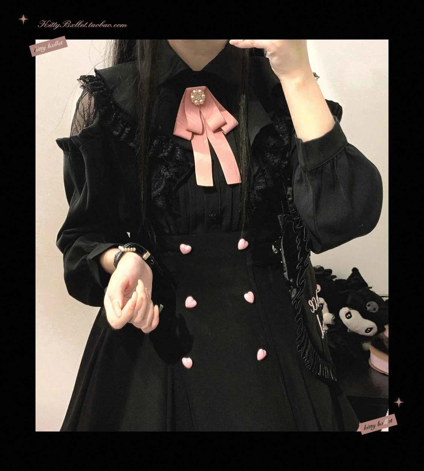 Kawaii Women Shirts Jirai Kei Lolita Y2K Cute Japanese Style Blouse Elegant Long Sleeve Sweet Tops Casual Aesthetic Shirt 2024
