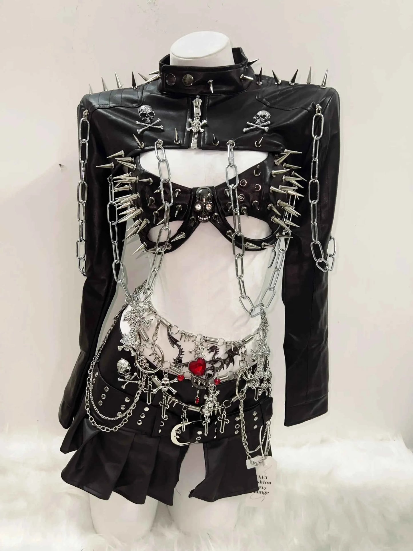 Rivets Jacket  vintage Jacket Punk Jacket y2k   Jacket y2k fashion Gothic Jacket harajuku fashion Cross Jacket Skull  Jacket