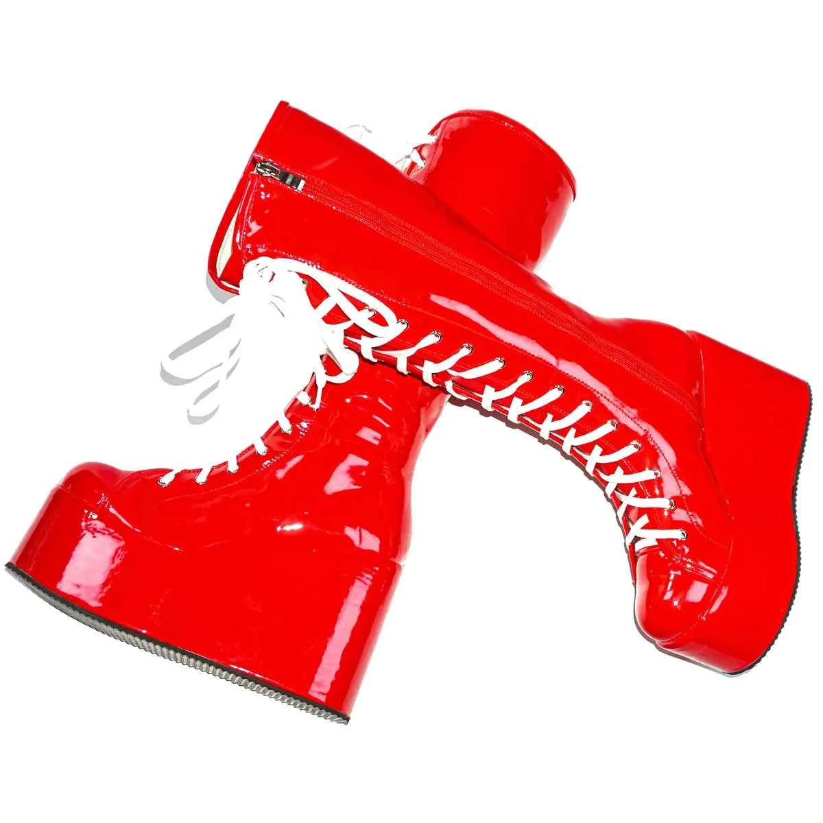 Patent Leather Wedges High Heel Knee High Snow Boots