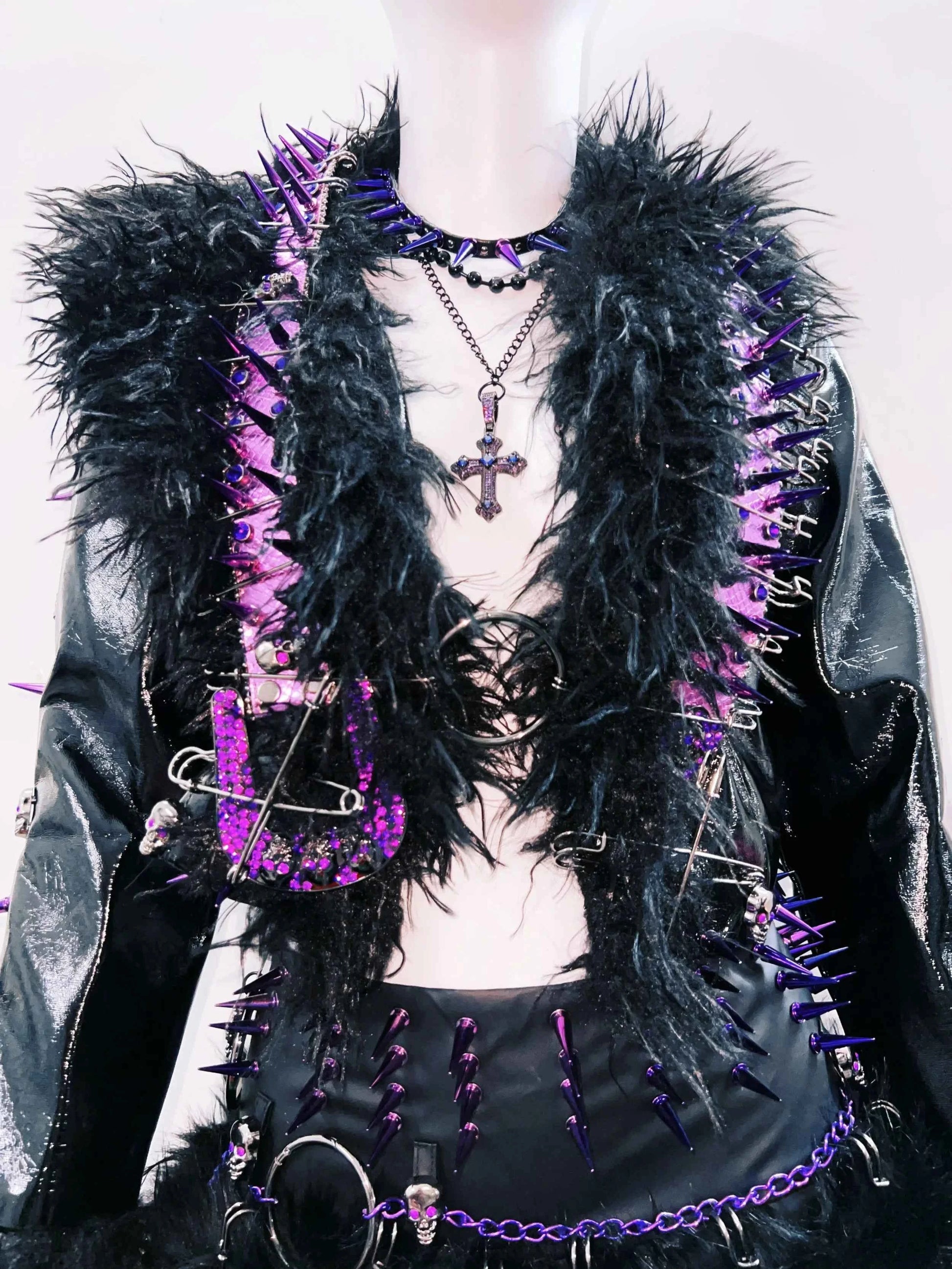 rivet Leather jacket Skull Leather jacket Gothic Leather jacket y2k Leather jacket Harajuku Leather jacket Unique Leather jacket