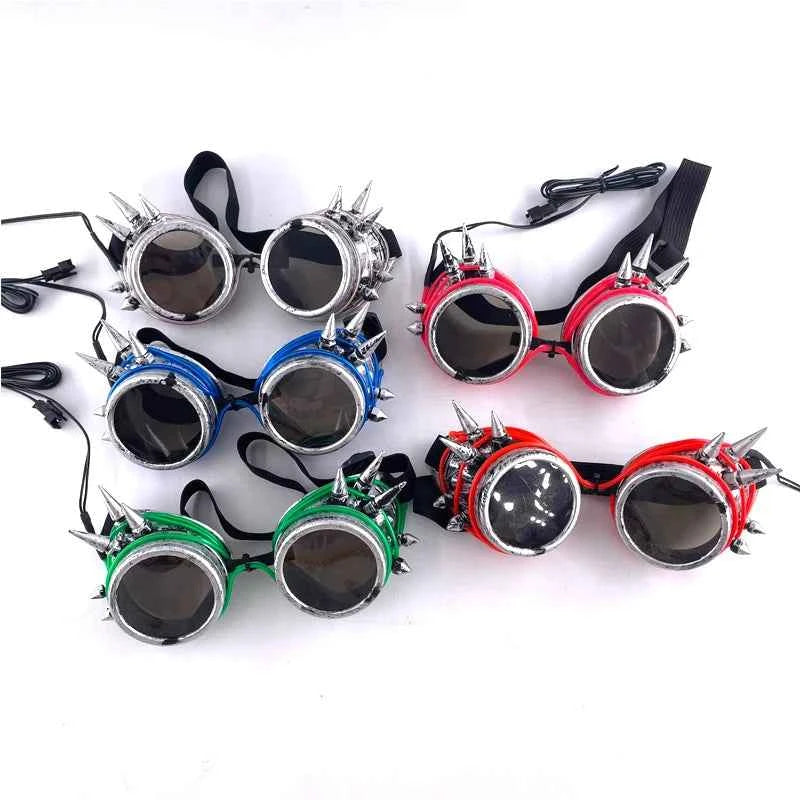 Cyberpunk Futuristic Luminous Cosplay Glasses Rave Cyber light up Goggles LED glowing glasses for man women dance show props