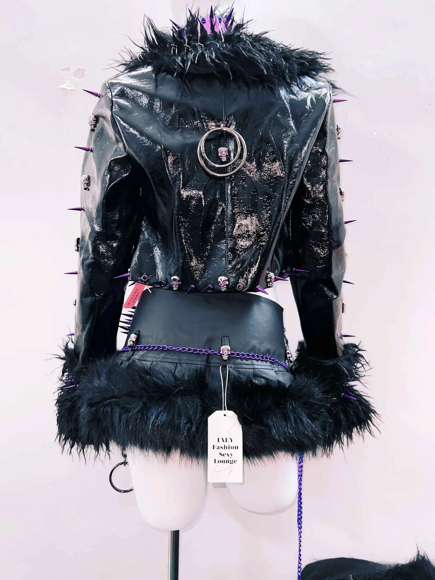 rivet Leather jacket Skull Leather jacket Gothic Leather jacket y2k Leather jacket Harajuku Leather jacket Unique Leather jacket