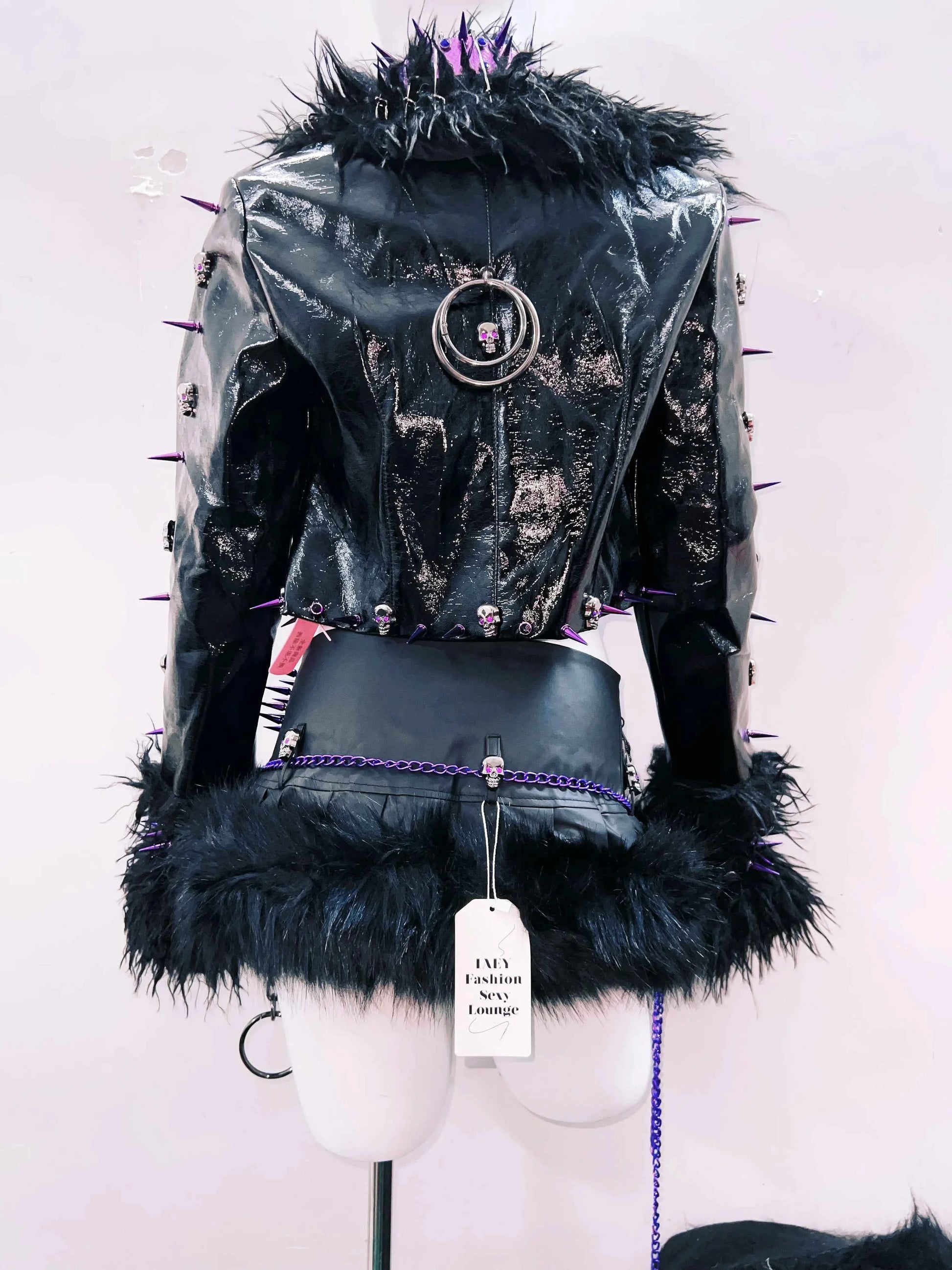 rivet Leather jacket Skull Leather jacket Gothic Leather jacket y2k Leather jacket Harajuku Leather jacket Unique Leather jacket