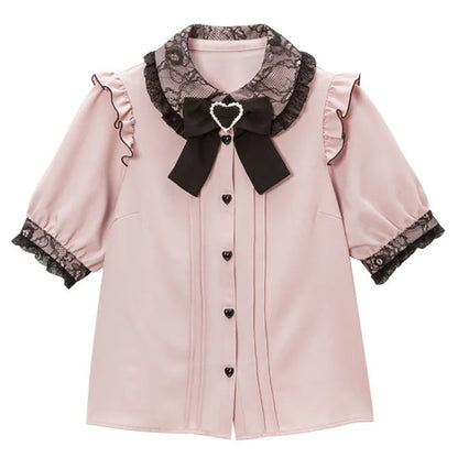 Y2K Japanese Style Blouse Elegant Long Sleeve